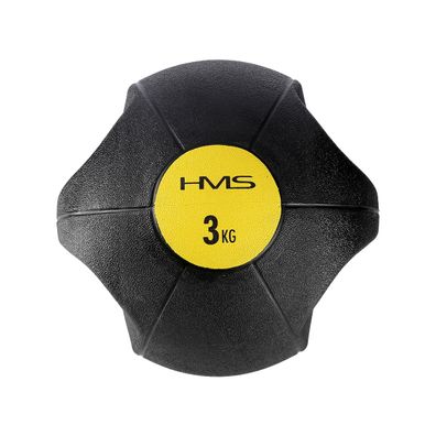 HMS NKU03 Medizinball 3 kg schwarz mit Griffen