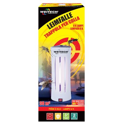 Weitech Lampenfalle - UV Lampe mit Leimplatte gegen fliegenden Insekten