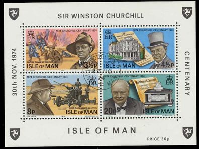 ISLE OF MAN Block 1 zentrisch gestempelt S018736