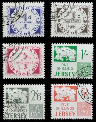 JERSEY Portomarken Nr 1-6 gestempelt XADAAF6