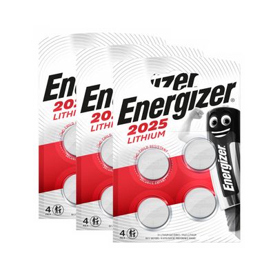 3x Energizer CR 2025 CR2025 3V Batterie Lithium Knopfzelle DL2025 im 4er Blister