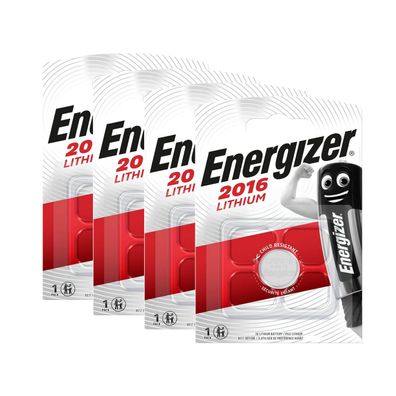4x Energizer CR 2016 CR2016 3V Batterie Lithium Knopfzelle DL2016 Blister