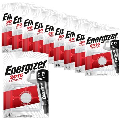 10x Energizer CR 2016 CR2016 3V Batterie Lithium Knopfzelle DL2016 Blister