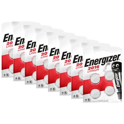 8x Energizer CR 2016 CR2016 3V Batterie Lithium Knopfzelle DL2016 4er Blister