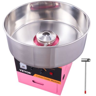 VEVOR Elektrische Zuckerwattemaschine 1000 W mit Edelstahlschéssel Rosa