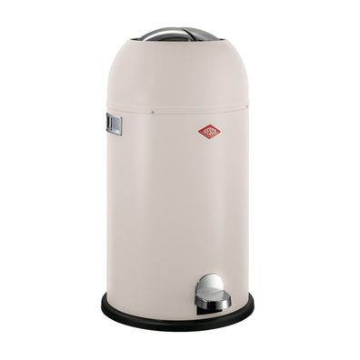 WESCO Kickmaster Abfallsammler 33 L sand matt mit Dämpfer großer Einwurf