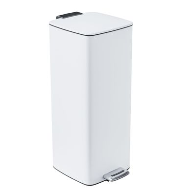 Amig Mélleimer mit Pedal 30 Liter Stahl weiß matt 27x36x65 cm