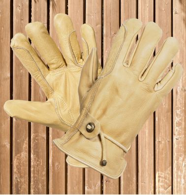 Robuster Lederhandschuh, Western Reithandschuh, Arbeitshandschuh Hirschleder Gr. XS