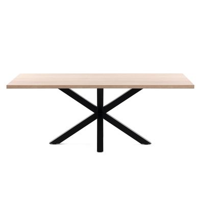 Tisch Argo 200 x 100 cm aus Melamin und schwarzen Stahlbeine