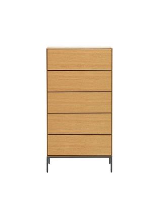 Kommode Vedrana 60 x 40 x 114 cm Eichenfurnier Schrank Sideboard Wohnzimmer Neu