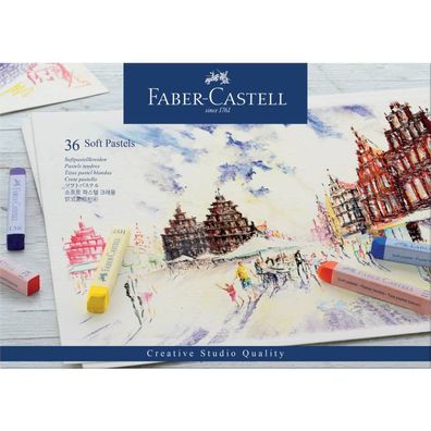 Faber-Castell 128336 Creative Studio Softpastellkreide, 36 Farben sortiert im Kartone