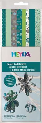 Heyda 204875659 Faltstreifen-Set "Christmas" 1 x 30 cm, 1,5 x 30 cm türkis/mint