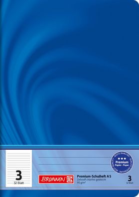 Brunnen 104550302 Schulheft Vivendi A5 14 Liniensysteme, Lin. 3 blau