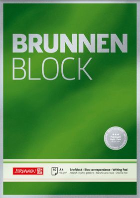 Brunnen 1052826 Briefblock Premium "BRUNNEN-Block" A4 unliniert