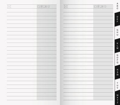 Brunnen 1070040 Adress-Registerheft Taschenkalender Blattgröße 7,8 x 15,3 cm