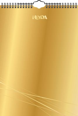 Heyda 2070477 Bastelkalender immerwährend A4 Deckblatt: gold, Monatsblätter: schwarz