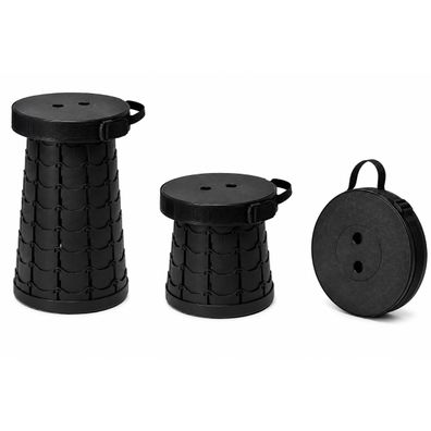 Faltbarer Klapphocker 41 cm hoch Campinghocker bis 150 kg Schwarz