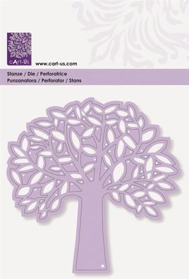 cArt-Us 2118560145 Stanzschablone "Baum mit Blättern" 101 x 101 mm