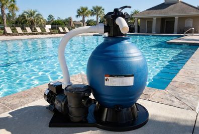 HST Sandfilter Poolfilter b. 50.000 L/h mit Profi Leis Poolpumpe 14400 L/h 550W