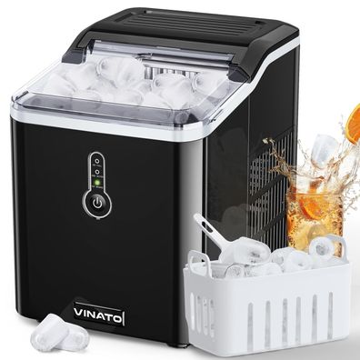 VINATO Eiswérfelmaschine Defekt Klein 9 Eiswérfel 12kg/24h Schwarz