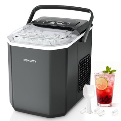 EUHOMY Eiswérfelmaschine Defekt 9 Wérfel 6 Min 12 kg/Tag 2 Größen schwarz