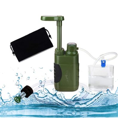 NBVNBV Wasserfilter Outdoor 5000L Survival Camping Tragbar Armeegrén