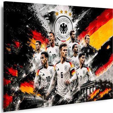 Wandbild Deutsche Nationalmannschaft Fussball Team Sport Kunstdruck Leinwand Bild