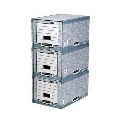 5x Bankers Box Schubladenarchiv System 01820EU grau/weiß