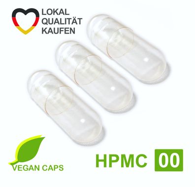 Leerkapseln • HPMC transparent leere Kapseln • vegan pflanzlich Größe 00 •