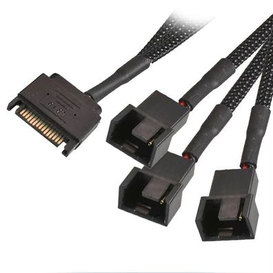 P03 Adapterkabel SATA Stecker auf 3-Pin/4-Pin 3x Verteiler Computer PC Lüfter