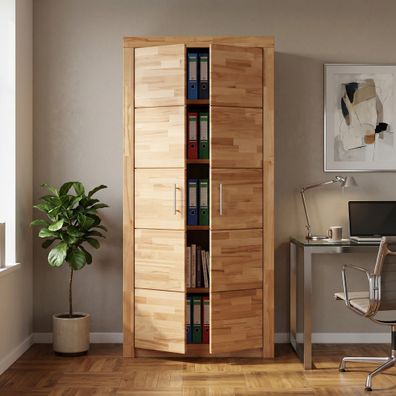 großer Aktenschrank 90x42x190 Büroschrank Kernbuche teilmassiv #2724