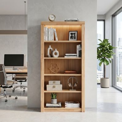 Standregal Aktenregal 90x42x190 Büroregal Kernbuche teilmassiv #4536