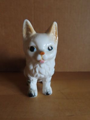 Figur Katze sitzt dreifarbig Porzellan ca.10cm H