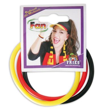 FRIES Fan Armband Armreif 3er Set Fan-Armreif Fan Deutschland Schwarz-Rot-Gold