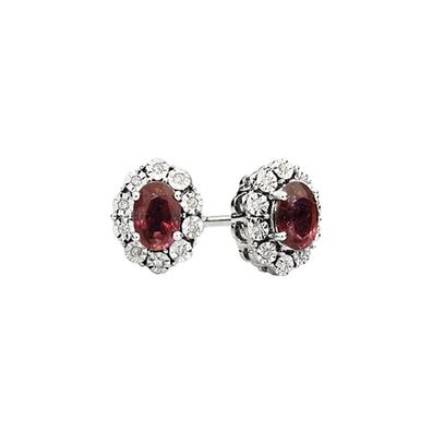 Frau Oro - DCOR5413 - Damenohrringe AUS Weissgold, RUBIN UND Diamanten ref. DCOR5413