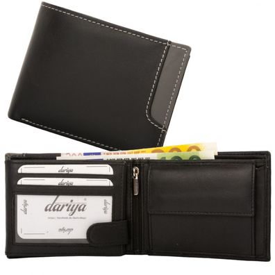 Geldbörse mit Innenriegel Nappa-Leder Scheintasche schwarz/grey