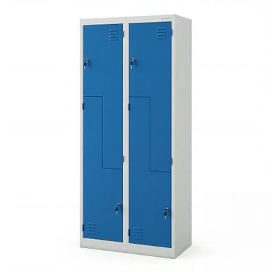 Kleiderschrank Typ L, grau-blau: JULIA, 800 x 1850 x 400 mm