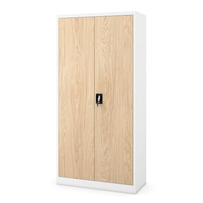 Multifunktionaler Metallschrank, weiß / Eiche Sonoma: Eco Design, 900 x 1850 x 450 mm