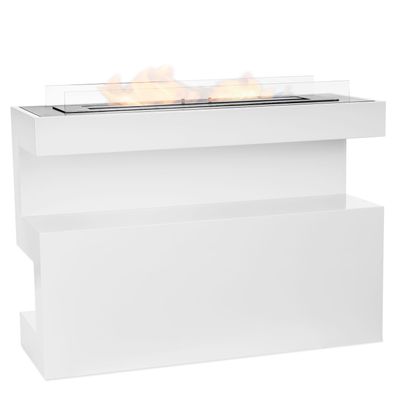 Moritz Bio Ethanol Kamin Standkamin 100 x 35 x 76 cm Raumteiler Deko Feuerstelle Ofen
