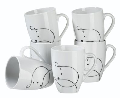6-tlg. Kaffeebecher-Set, Chanson