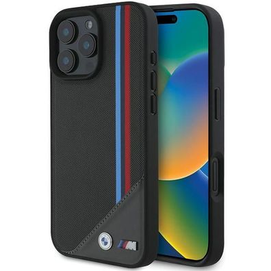 Handyhülle Hardcase iPhone 16 BMW Tricolor MagSafe kompatibel Logo Metall
