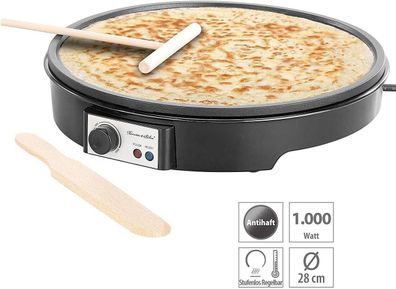 XL Crepes Crépes Maker elektrisch Ø 28cm Pfannkuchen für Geburtstag Kinder Fest süß