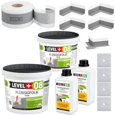 Dichtset Bad für ca 7m² Flüssigfolie 9,5kg Badabdichtung Dichtband Bad SET104