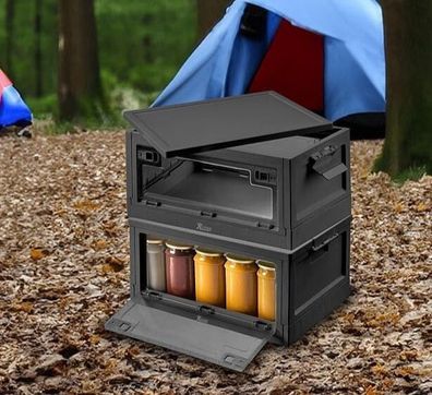 NEU 2er Set Aufbewahrungsboxen Deckel Ablage 45L faltbar für Outdoor Camping NEW