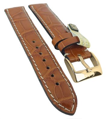 Alligator Highline Uhrenarmband | Alligator-Leder, hellbraun 30395