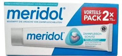 2x 75ml Meridol Zahnpasta Zahncreme 3x Doppelpack antibakterieller Effekt