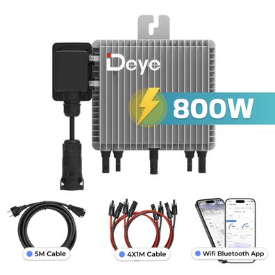 DEYE 800 Watt SUN-M80G4-EU-Q0 Mikro-Wechselrichter für Balkonkraftwerk 2 MPPT