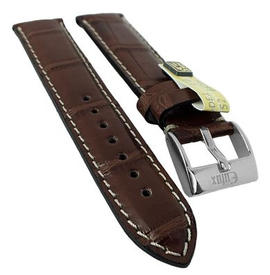 Alligator Highline Uhrenarmband | Alligator-Leder, dunkelbraun 30399
