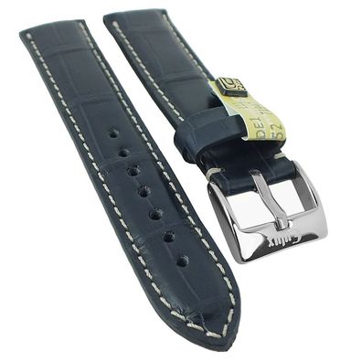Alligator Highline Uhrenarmband | Alligator-Leder, dunkelblau 30400