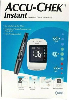 Accu-Chek Instant BZ-Messgerät mg/dl + 10 Teststreifen OVP direkt v. Herstelle